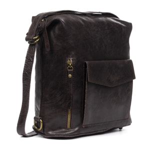 Irene Borsa a Spalla Zaino Donna.Pelle Autentica Scamosciata Lavata a Pietra