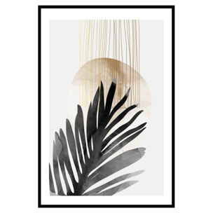 Affiche encadrée composition abstraite beige Affiche + cadre en métal - Noir