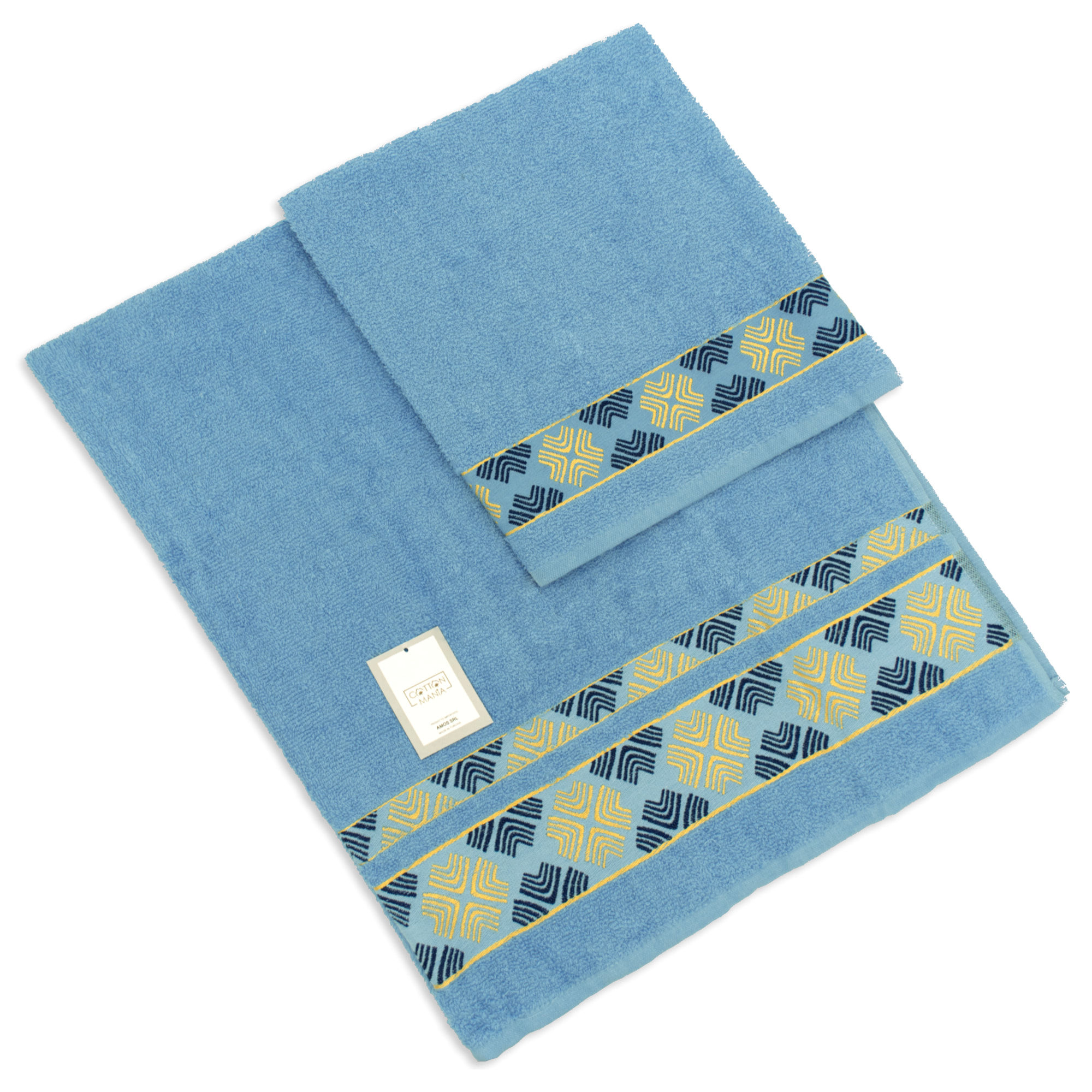 SET ASCIUGAMANI COTTON MANIA – CHARMS - AZZURRO