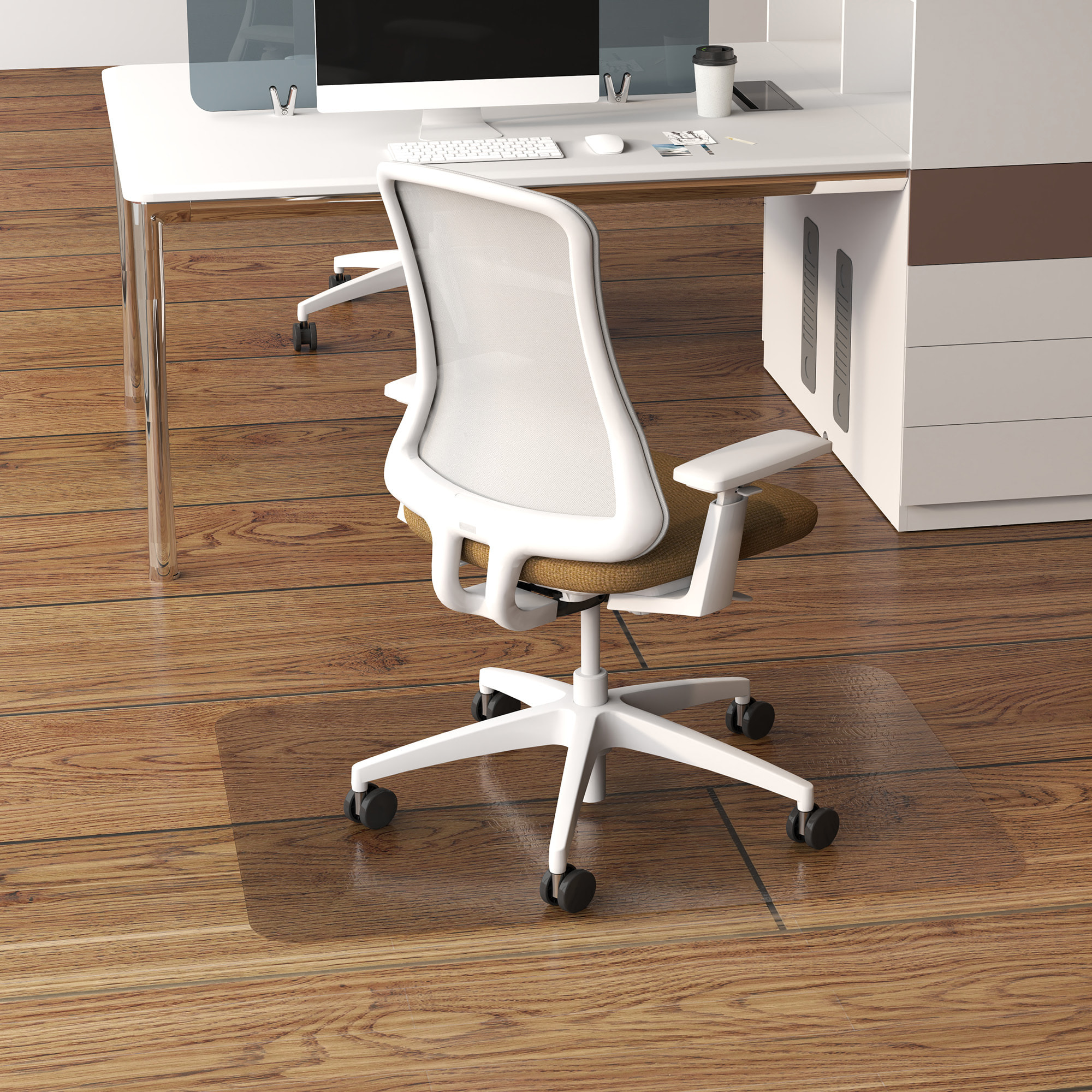 Alfombrilla Protectora para Suelos 90x120 cm Alfombra para Silla de Escritorio para Oficinas para el Hogar Resistente y Fácil de Limpiar Transparente