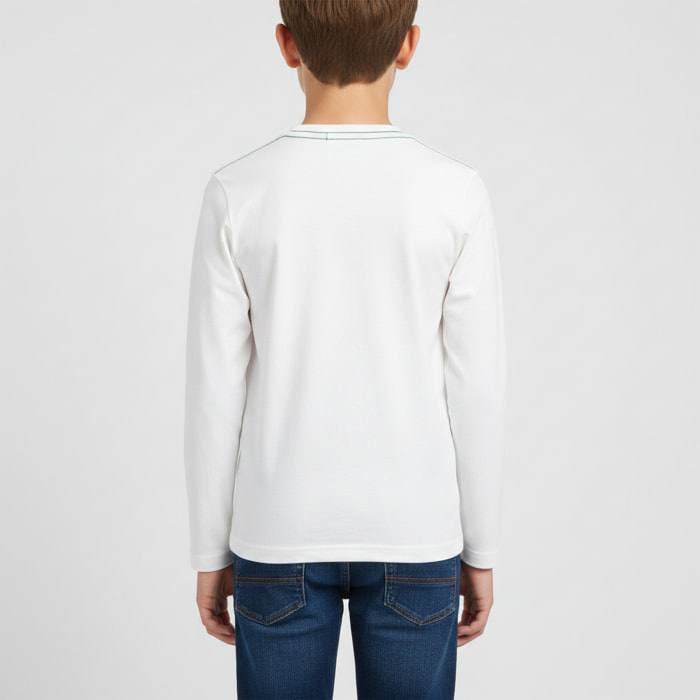 T-shirt maniche lunghe con logo punto spugna