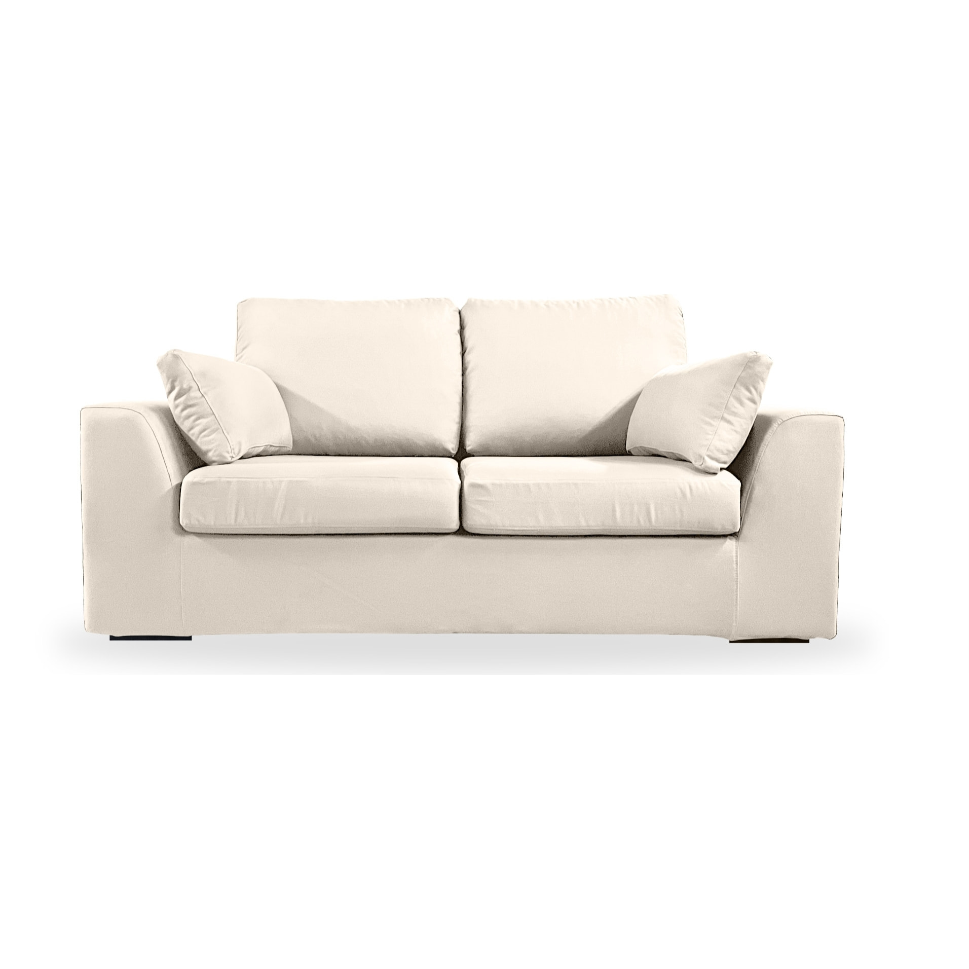 Canapé 2 pl TRESSIN 170 cm fixe tissu coton Écru - 100% déhoussable - Fab. France