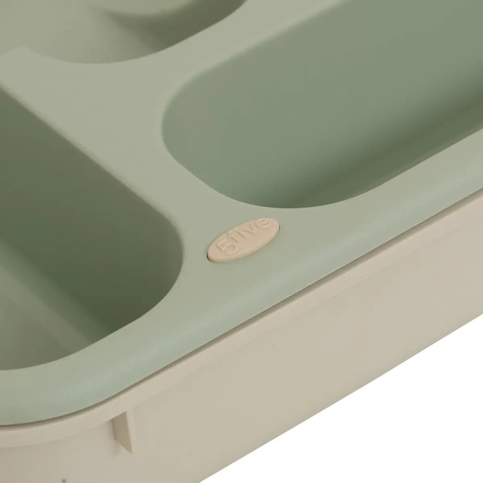 Range-couverts Poly extensible 6 compartiments vert