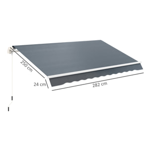 Techo de Repuesto para Toldo 2,8x2,5 m Toldo de Lona con Protección UV 50+ Impermeable Tela de Repuesto para Patio Terraza Jardín Gris