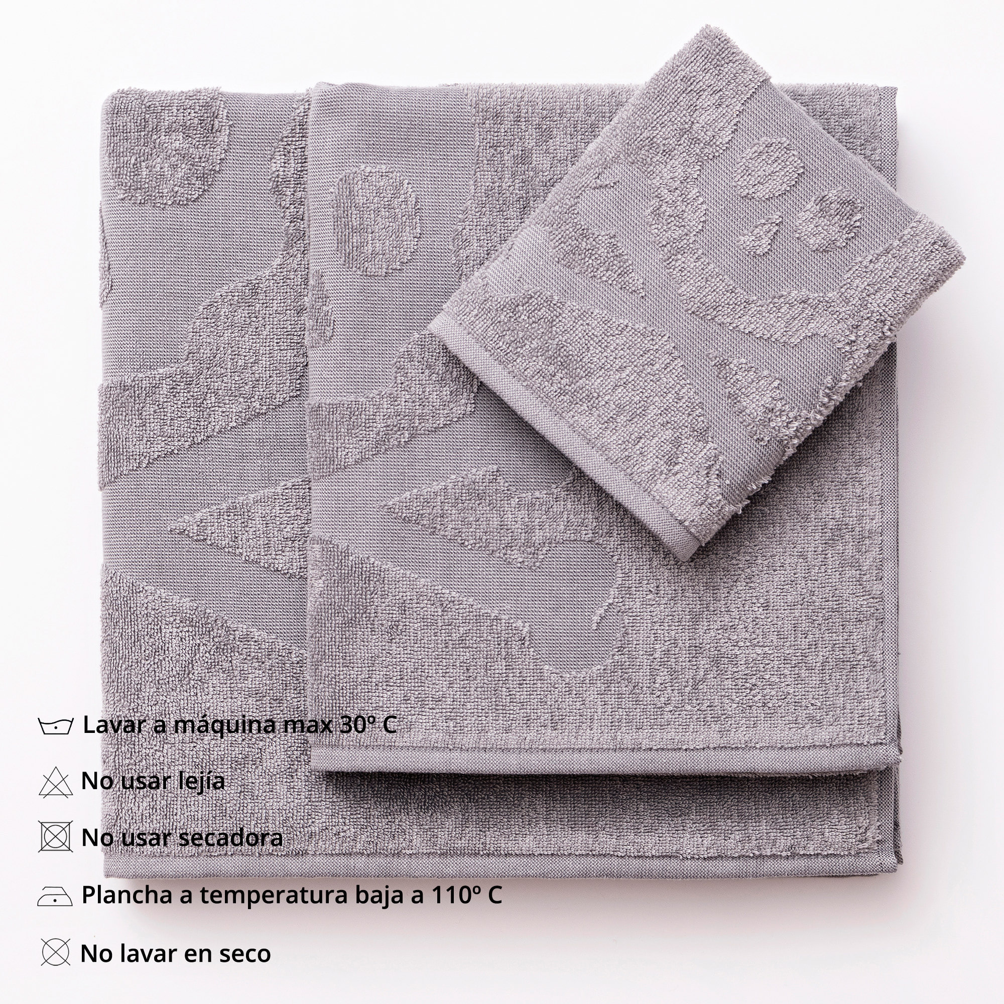 Set 6 de toallas de baño calavera (2x tocador 30x50cm + 2x manos 50x90cm + 2x baño 70x140cm) 100%algodón gris scalpers home