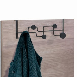 Porte-manteau Tomasucci ANYA, en acier et MDF, noir, 50 × 11 × 16 cm
