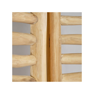Paravent 170 cm 3 parties pliables en bois de teck exotique - HULK