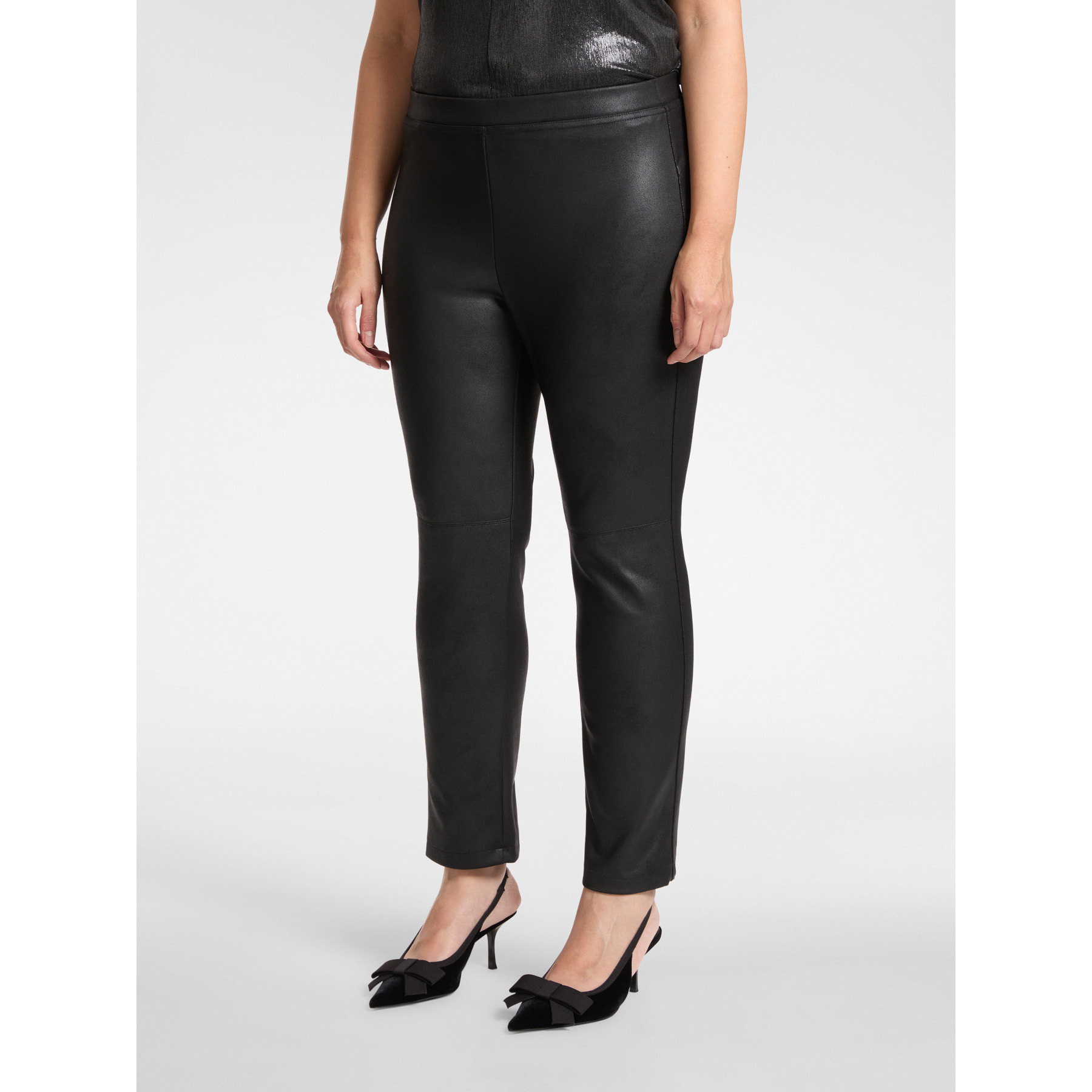 Elena Mirò - Pantaloni in punto Milano spalmato - Nero