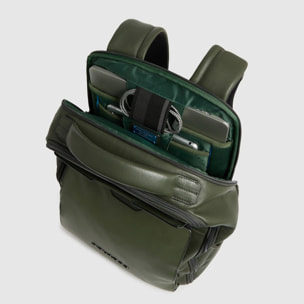 Piquadro Zaino da viaggio in pelle porta pc e iPad® con protezioni antiurto e RFID