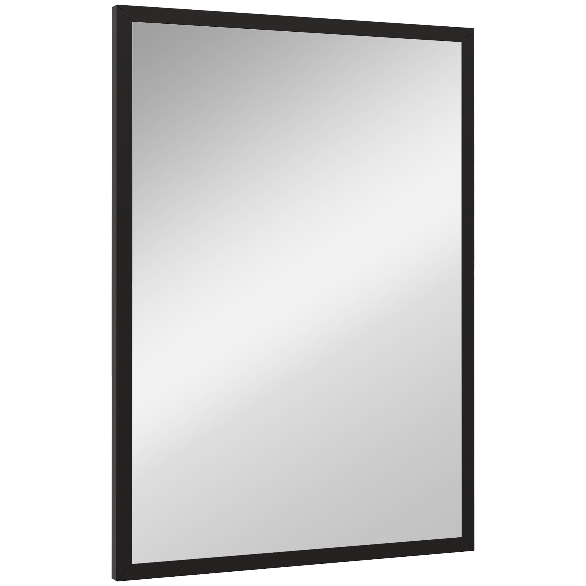 Miroir mural rectangulaire dim. 50L x 70H cm cadre MDF noir