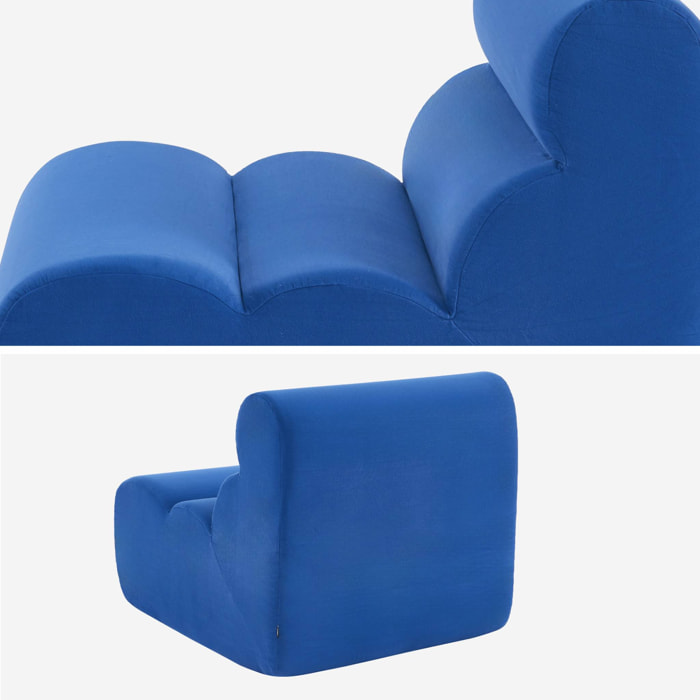 Lot de 2 chauffeuses tissu 1 place bleu électrique - L 81 x P 99 x H 75cm - Nova
