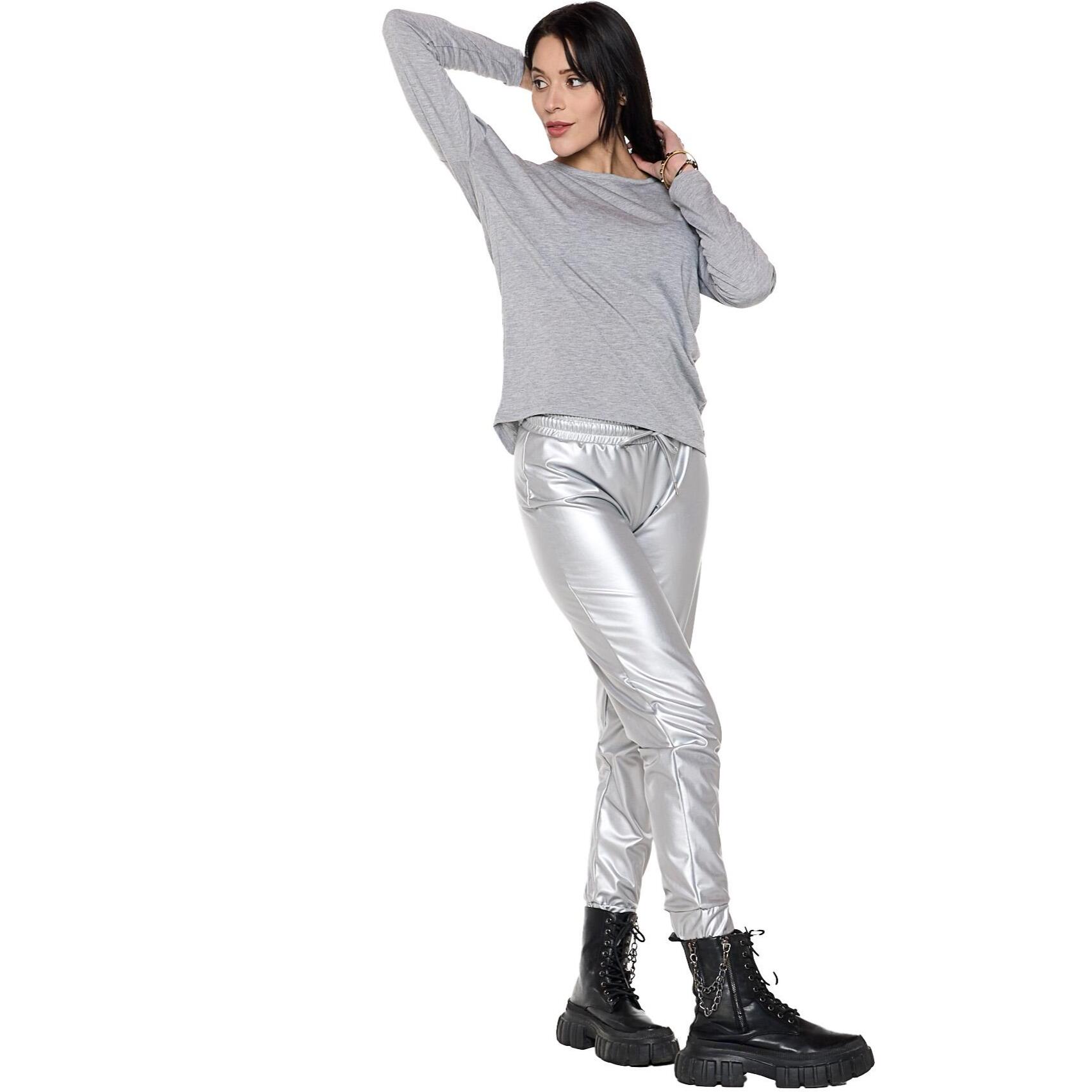 T-shirt da donna a manica lunga con spacco sul retro 'Pearl'