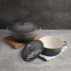 Juego de Cacerola de Ø20cm - 2,4L y Cacerola baja de Ø24cm - 2,3L en aluminio fundido color Gris EXCALIBUR Bergner