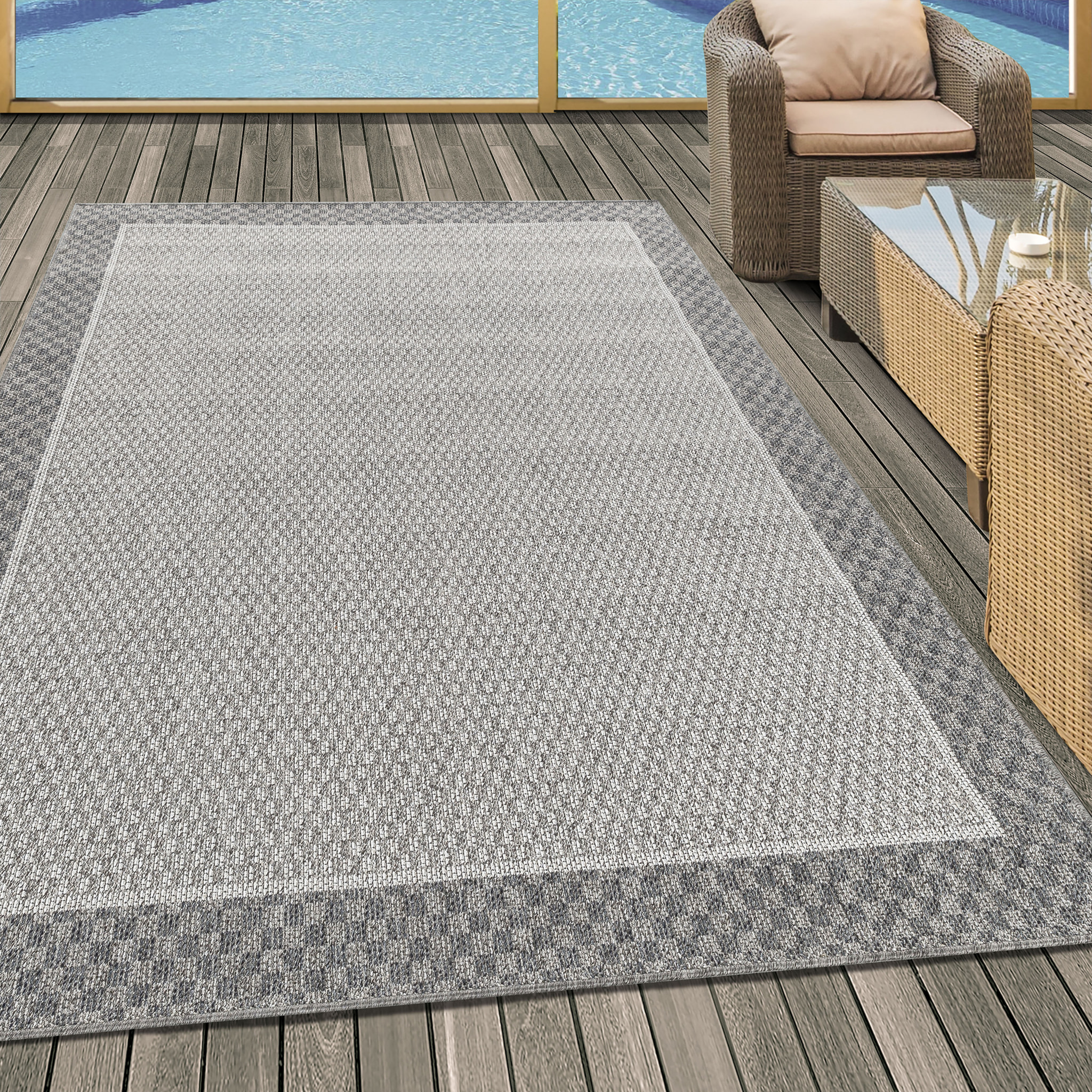 ARUBA - Tapis intérieur / extérieur à motif moderne crème