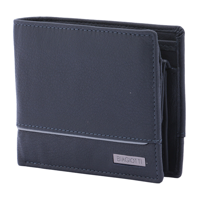 Portafoglio  da uomo In Vera pelle Made in Italy 12x10x3 cm