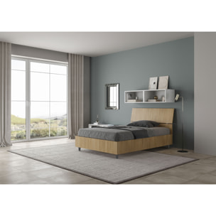 Letto una piazza e mezza con rete 120x190 testata inclinata quercia Demas