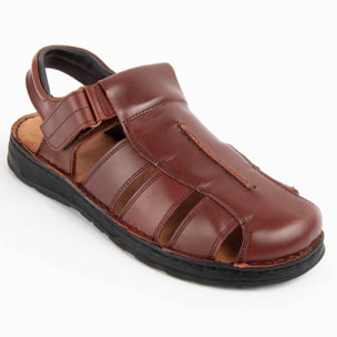 Sandalia De Piel - Marron