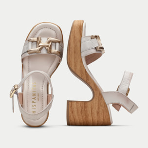 Sandalia Tacon Africa Blanco 9 cm