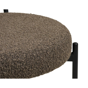 Ivanec - lot de 2 chaises - en tissu bouclette - Marron