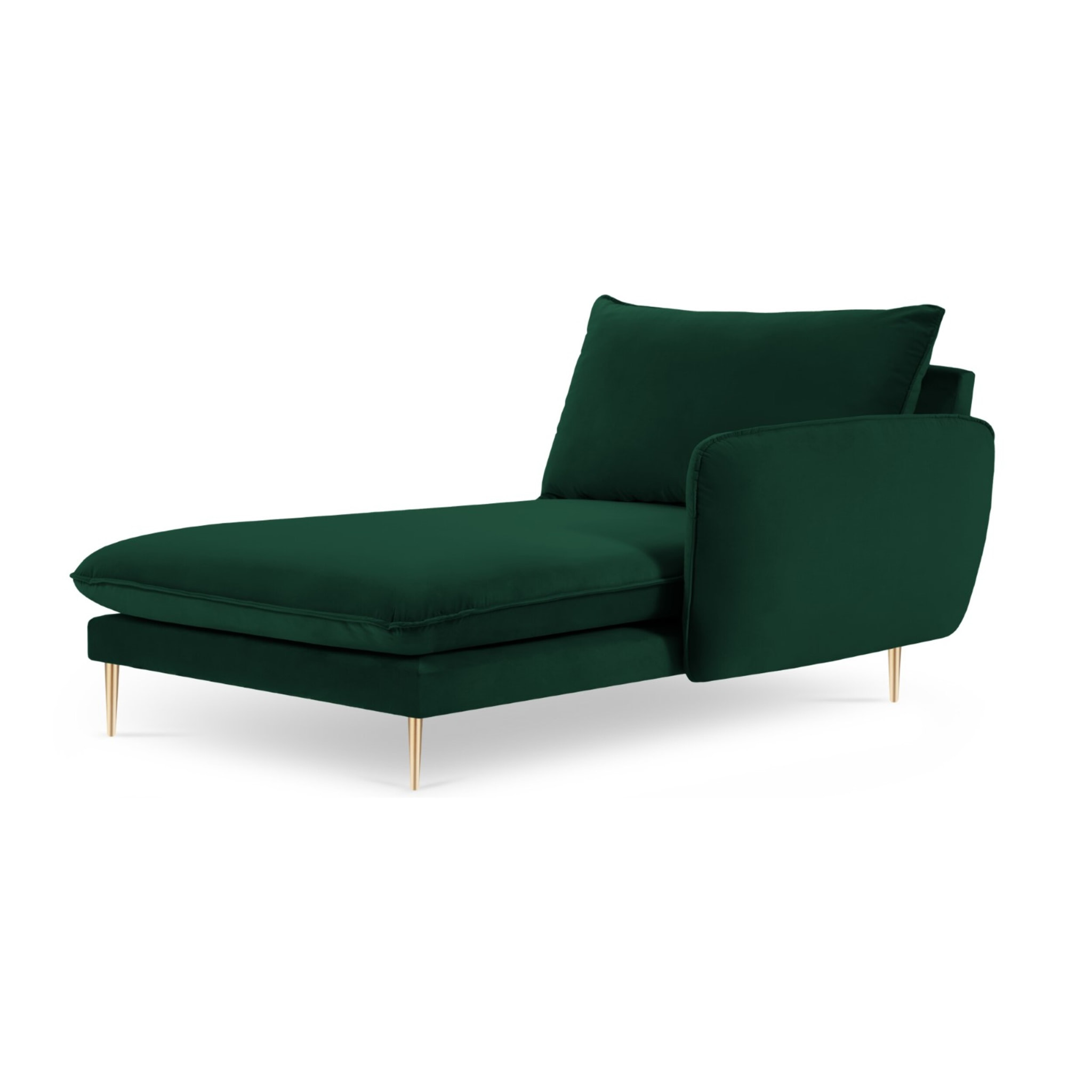 Méridienne droite "Vienna" en velours vert bouteille