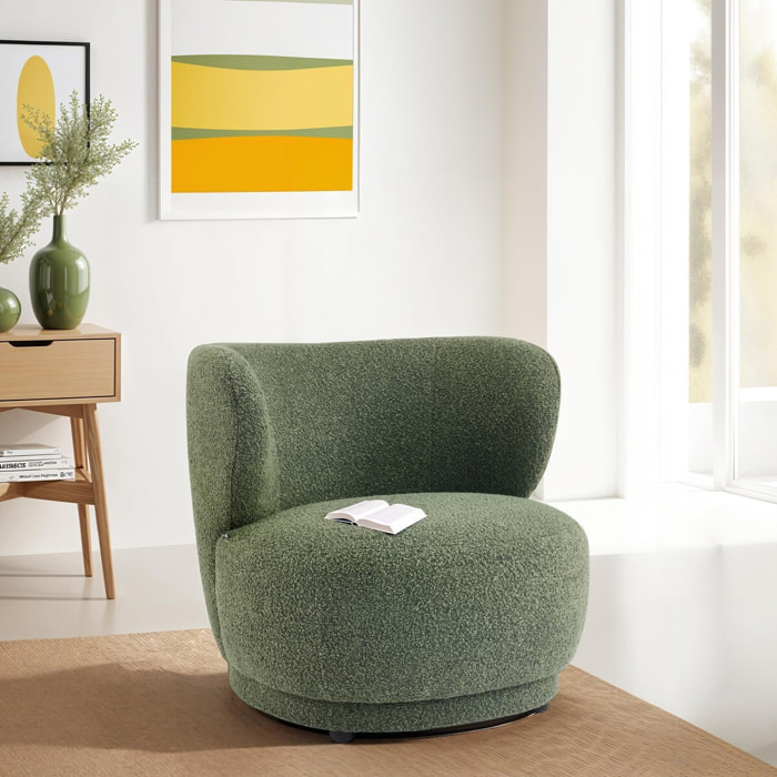 Fauteuil en tissu bouclette - ESTER