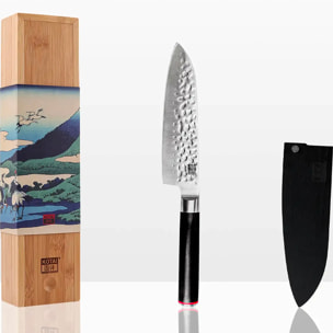 Coltello "Santoku" martellato | acciaio 440C | L: 18 cm