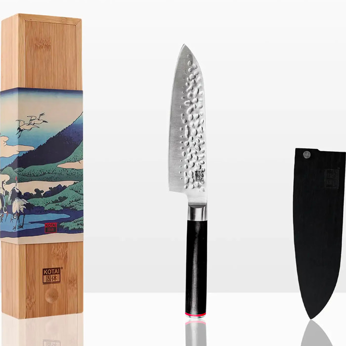 Coltello "Santoku" martellato | acciaio 440C | L: 18 cm