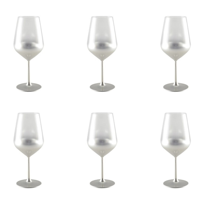 Verres a vin argent glow - lot de 6