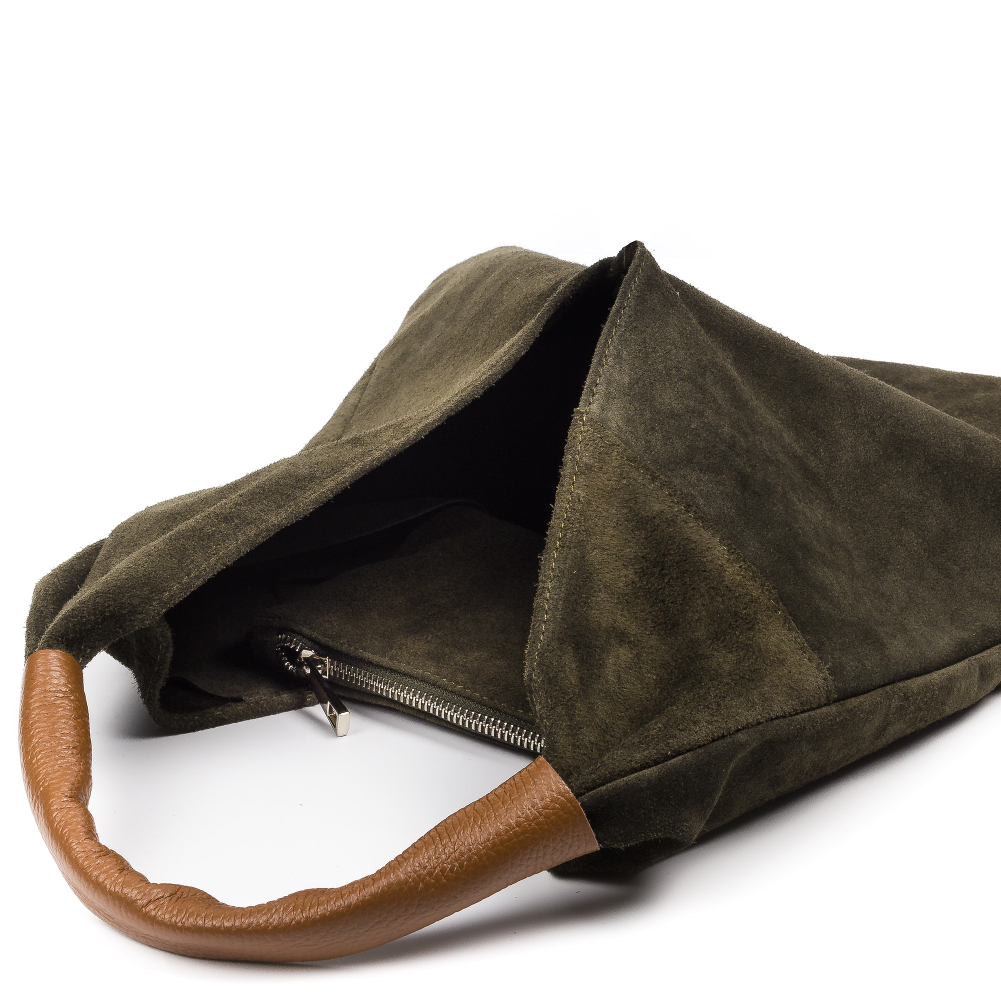 Agnana Bolso Shopper Mujer. Piel auténtica Gamuza y Dollaro.