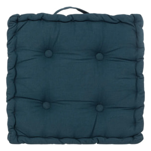 Coussin "Anjali" en coton 40x40cm bleu égéen