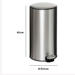Poubelle métal 30l Inox Delta