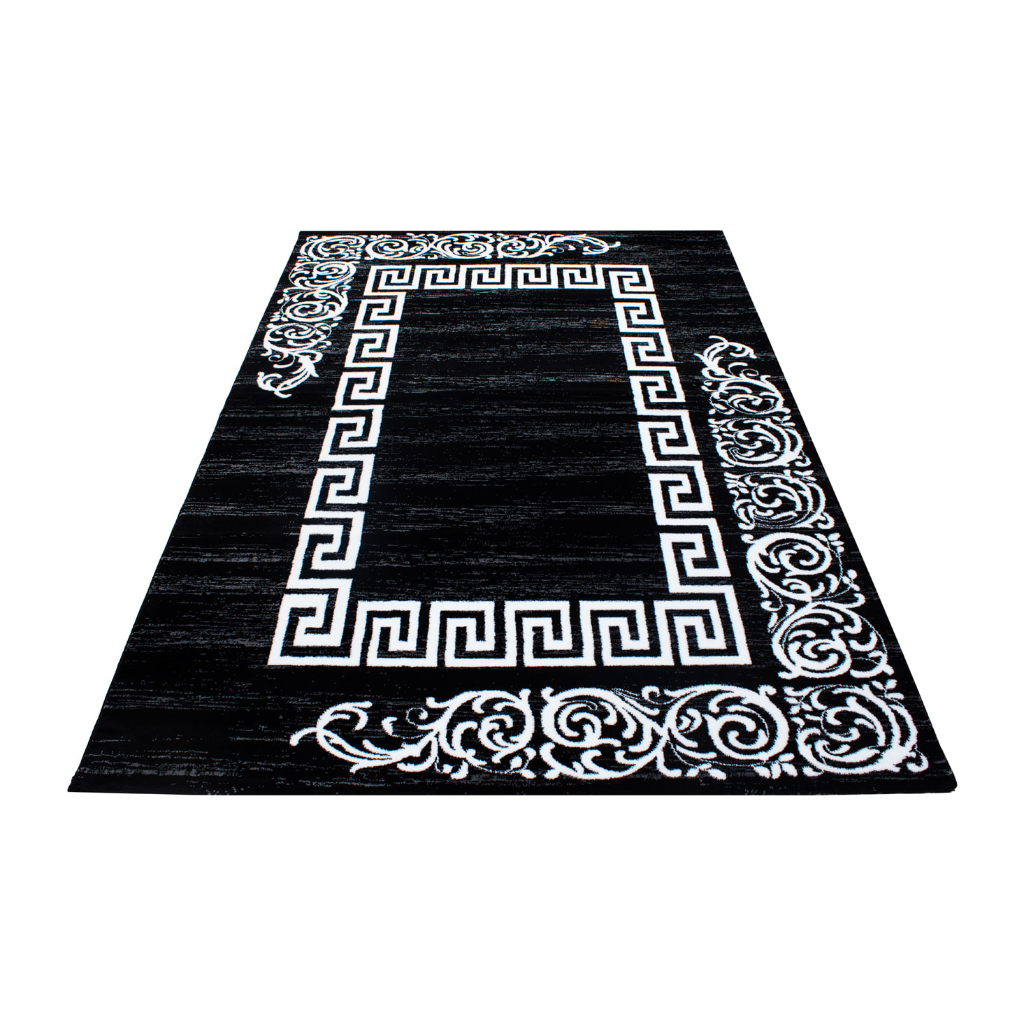 MIAMI - Tapis de salon à motif rétro noir - MIA6620NOI