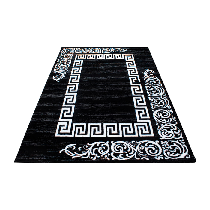 MIAMI - Tapis de salon à motif rétro noir - MIA6620NOI