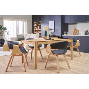 Chaise design noir et bois clair ARAMIS