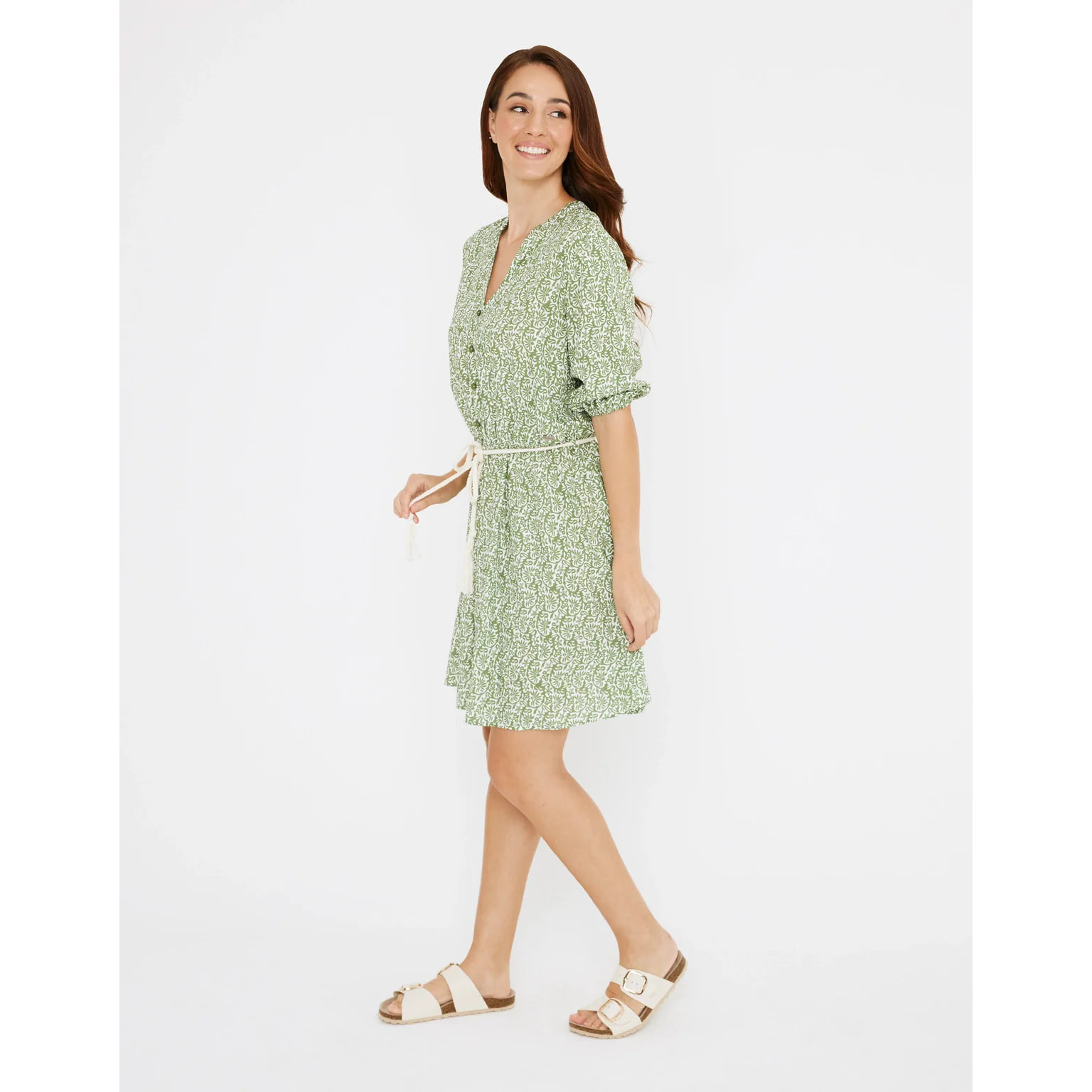 Vestido Corto Verde Estampado - Ony