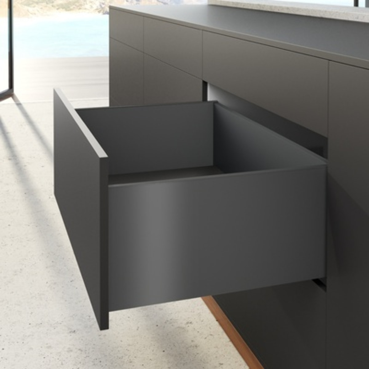 Profilé latéral de tiroir AvanTech YOU, hauteur 251 mm x NL 450 mm, Anthracite, gauche et droite - HETTICH - 9353450