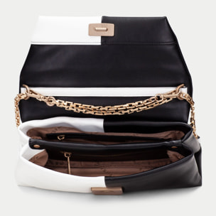 Bolso de Hombro  Blanco negro 30CM X 16CM X 7CM