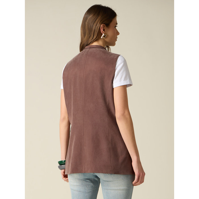 Oltre - Gilet sartoriale in lyocell - Marrone