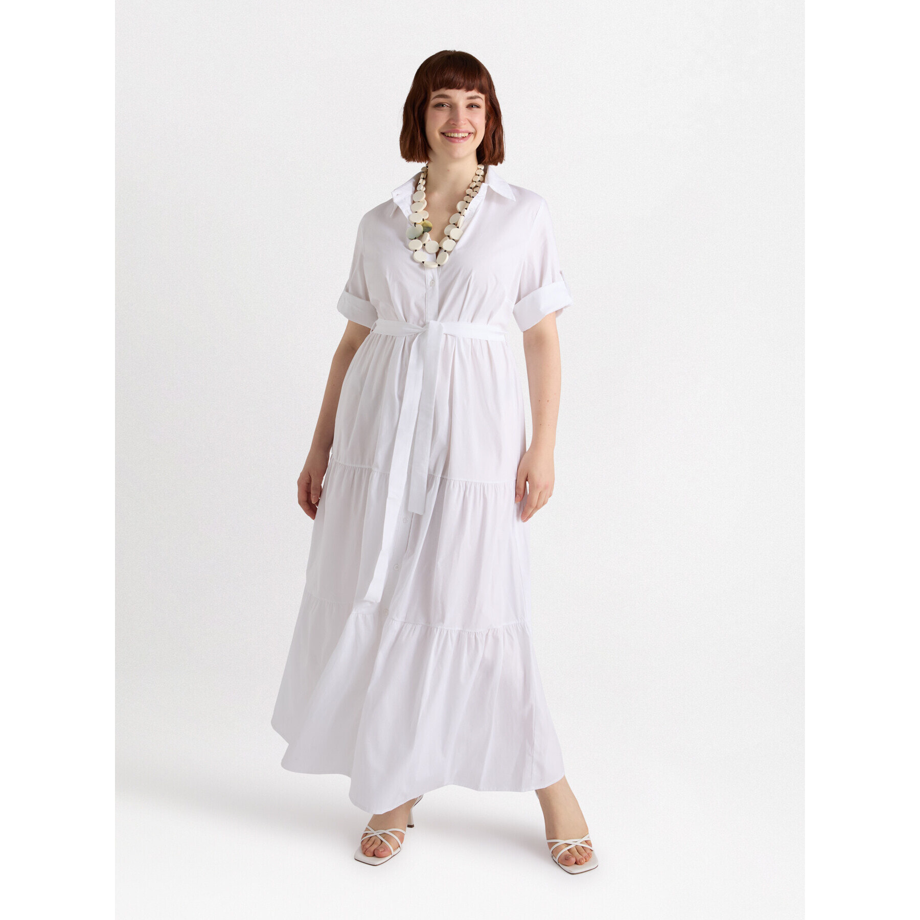 Fiorella Rubino - Vestido camisero largo - Blanco