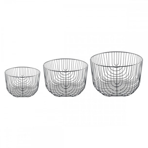 Lot de 3 coupes a fruits en fer noir