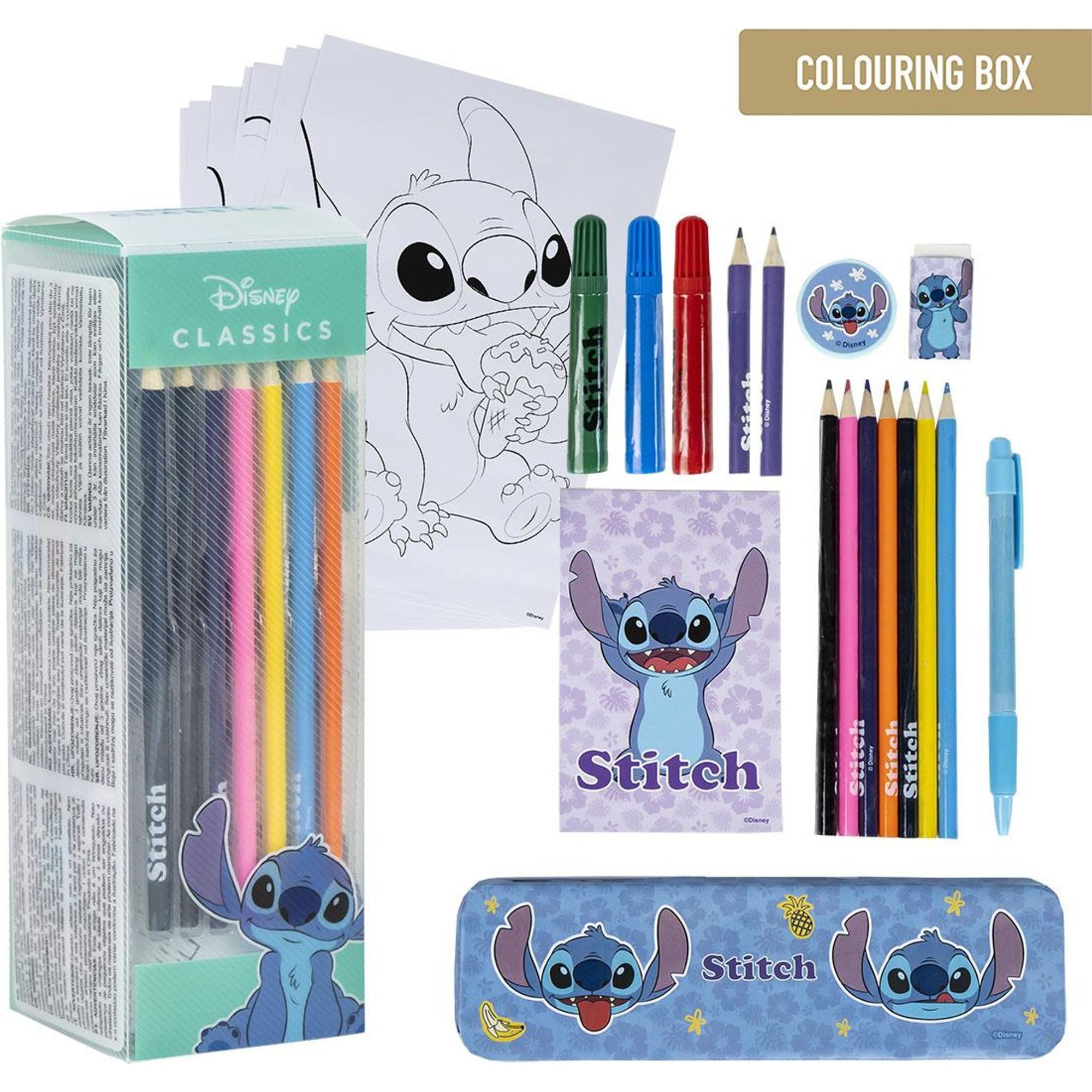 Set Papelería Coloreable Stitch