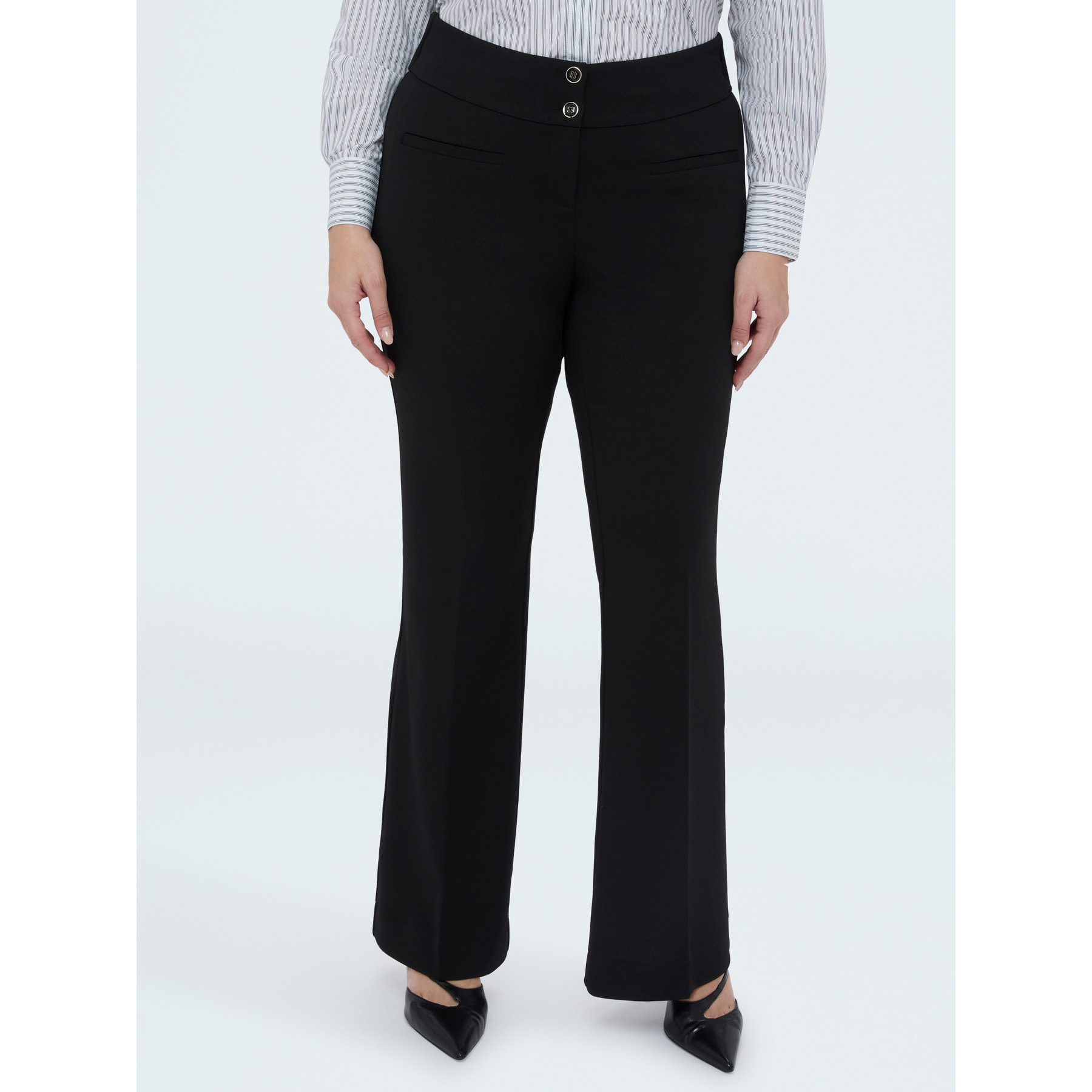 Fiorella Rubino - Pantalones Flare en tejido stretch - Negro