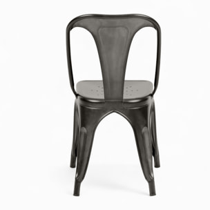Pack 4 chaises en métal gris - Indus