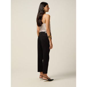 Oltre - Pantalones chinos de algodón y lyocell - Negro