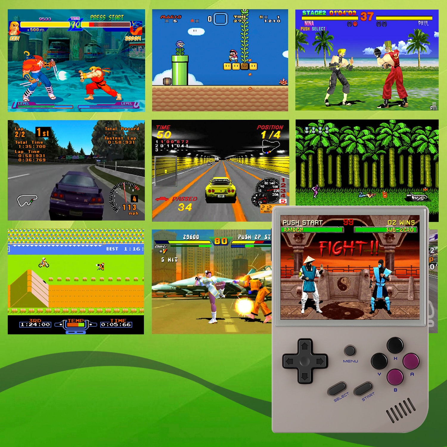 Console emulatore multipiattaforma RG35XX. Schermo IPS da 3,5"; Quad Core 384 MHz, 16 GB. Sistema operativo Linux. +5.000 giochi.