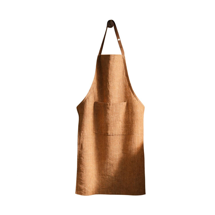 Tablier 100% coton tablier classique fil flamme terracotta