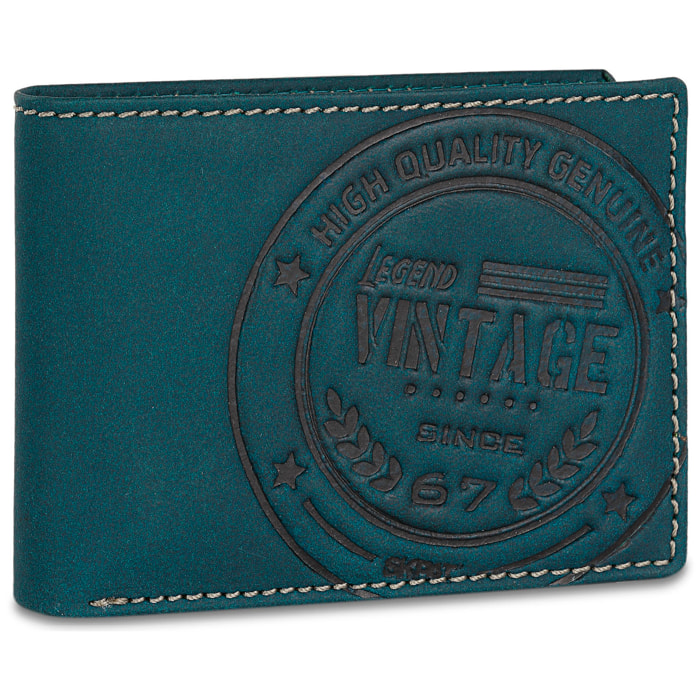 Cartera Hombre Piel Skpat Vintage Azul