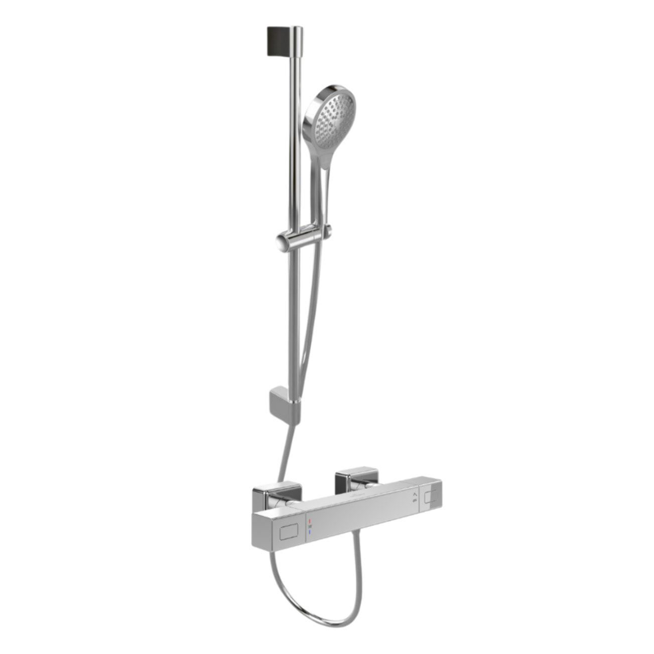 Mitigeur douche thermostatique Universal rectangle + Ensemble de douche Verve Showers chromé