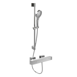 Mitigeur douche thermostatique Universal rectangle + Ensemble de douche Verve Showers chromé