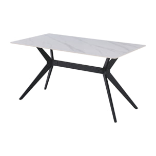 Tavolo Texas 140*80 Calacatta Bianco/Gambe Nere